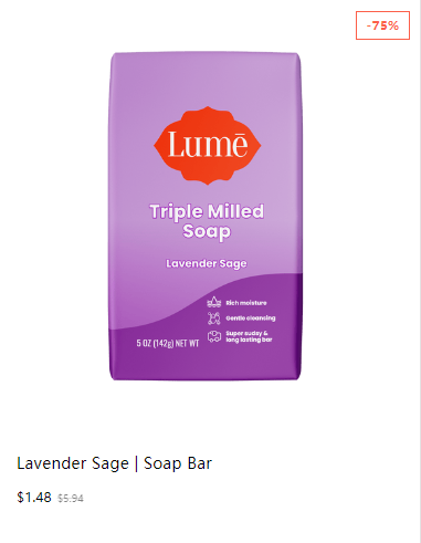 Lume Triple Milled Soap, Lavender Sage, 5oz